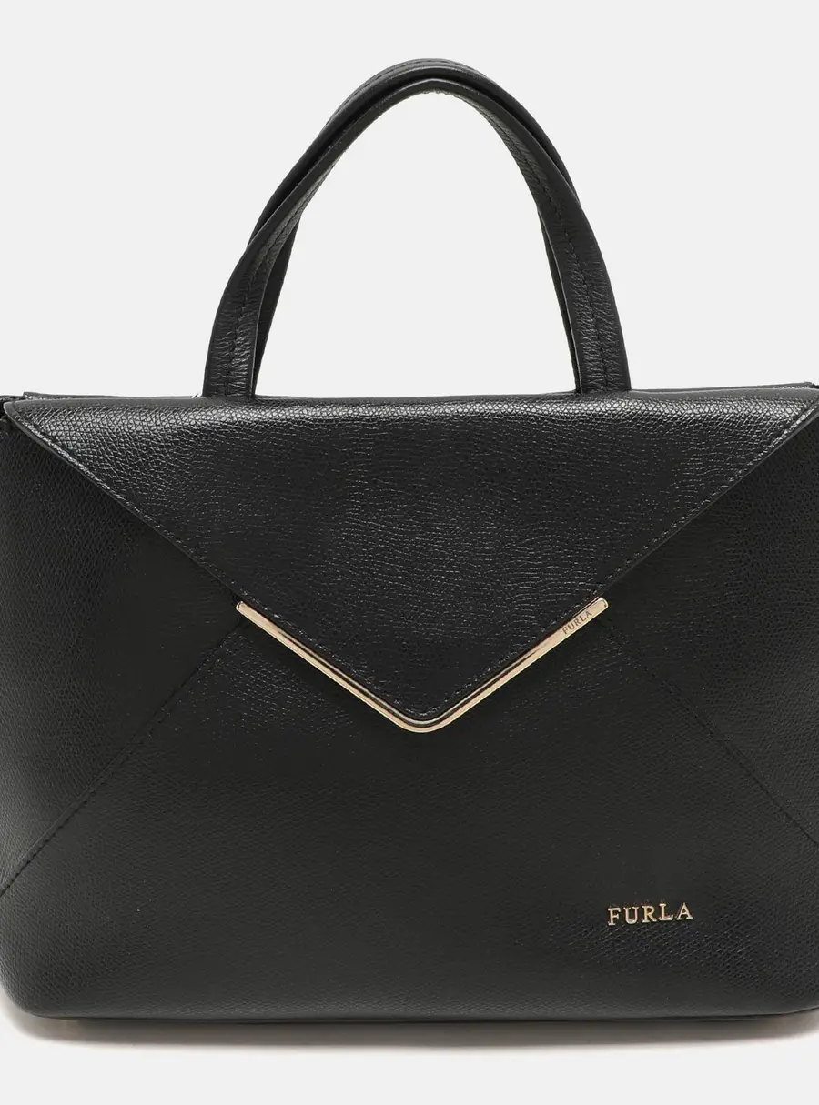 Furla Kelis Black Leather Tote Bag