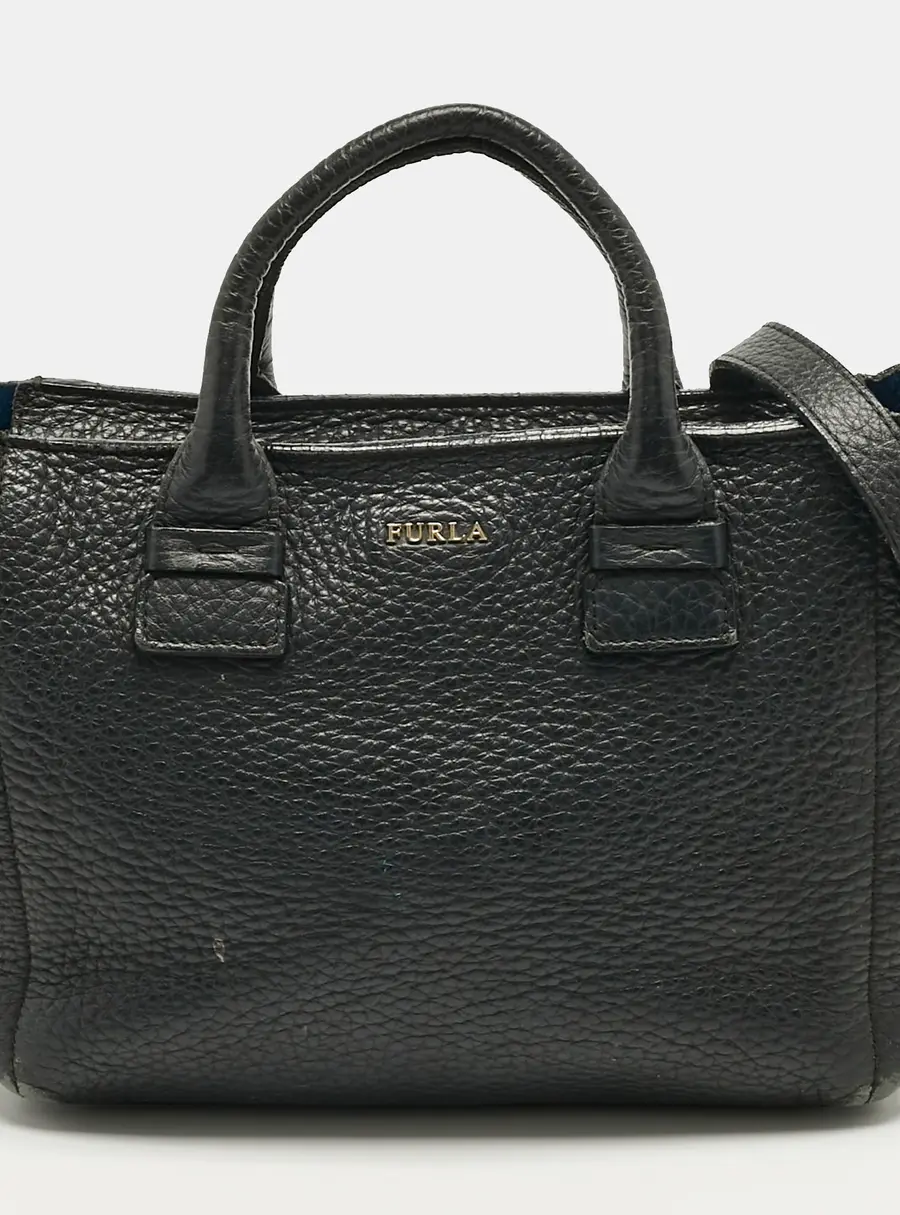 Furla Capriccio Black Leather Tote Bag