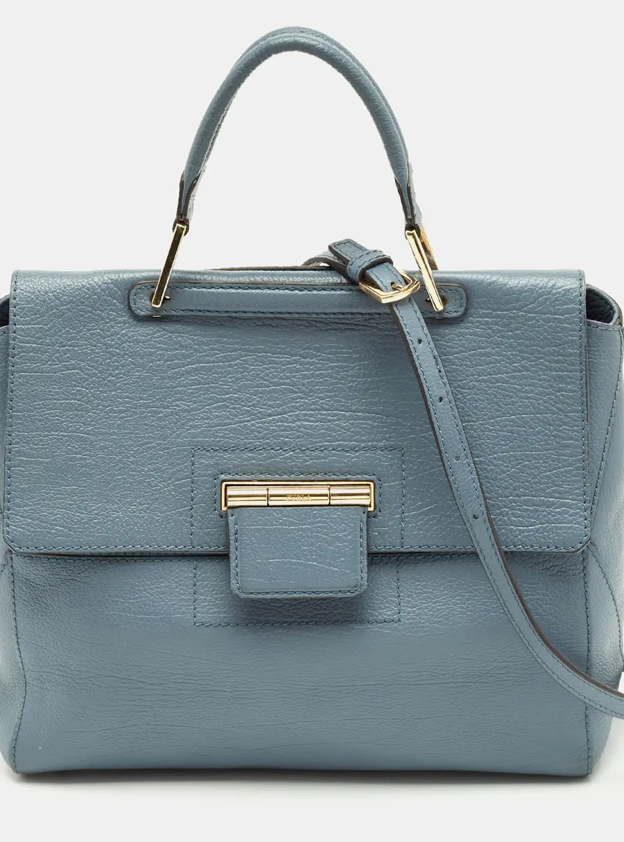 Furla Blue Leather Artesia Creta Top Handle Bag