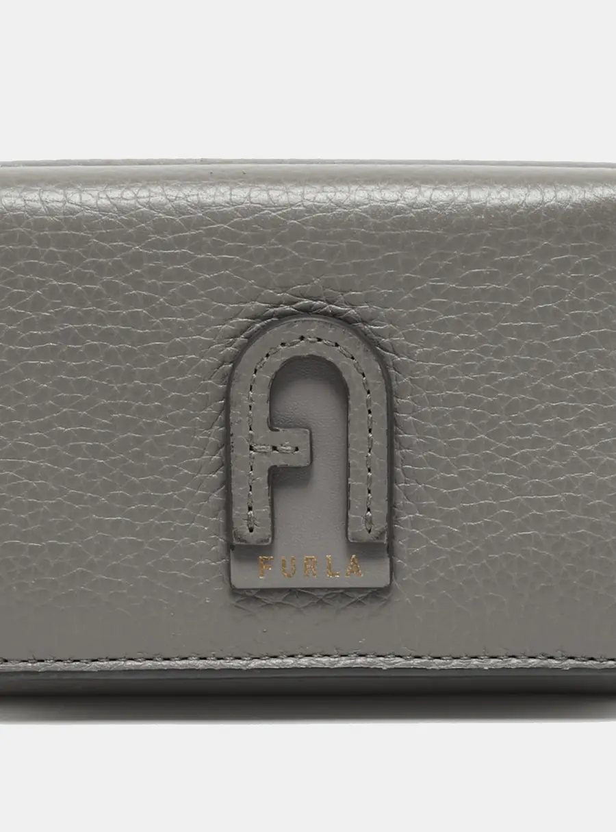Furla Dafne Grey Leather Trifold Wallet
