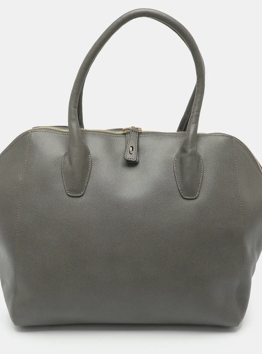 Furla Grey Leather Satchel
