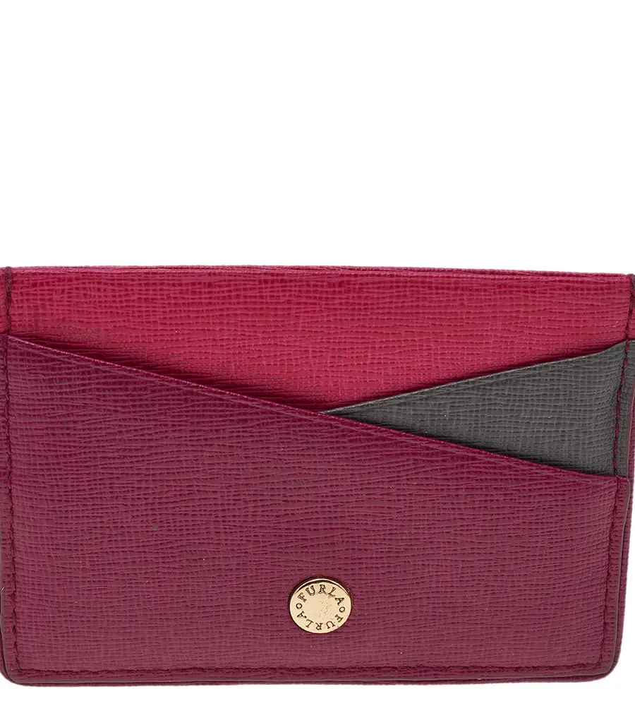Furla Purple Leather Card Holder