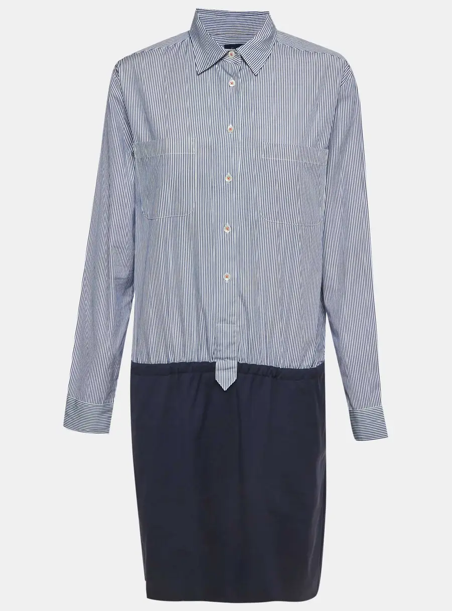 Faconnable Blue/White Stripe Cotton Shirt Dress M