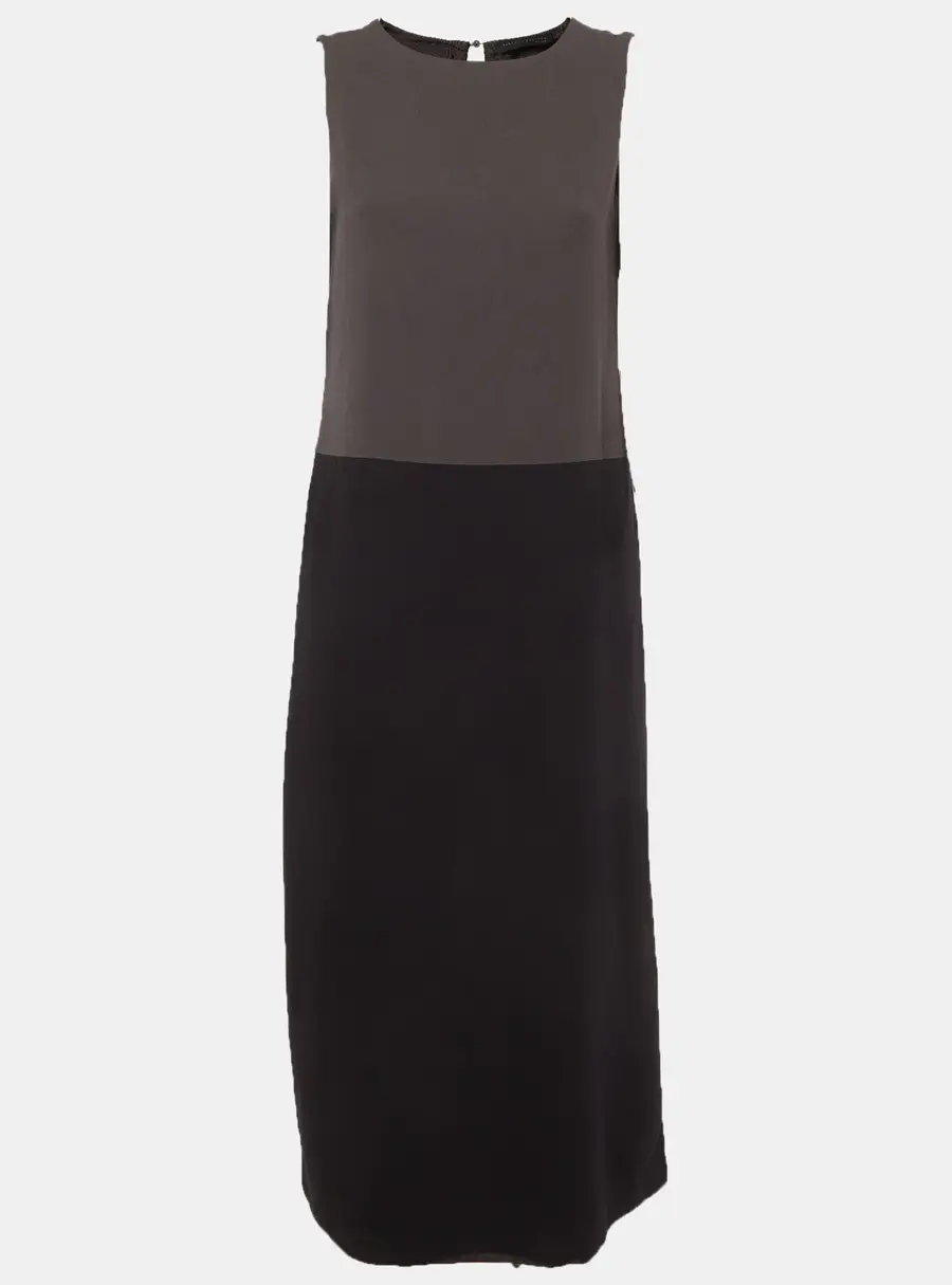 Fabiana Filippi Black Wool Blend Sleeveless Midi Dress XS