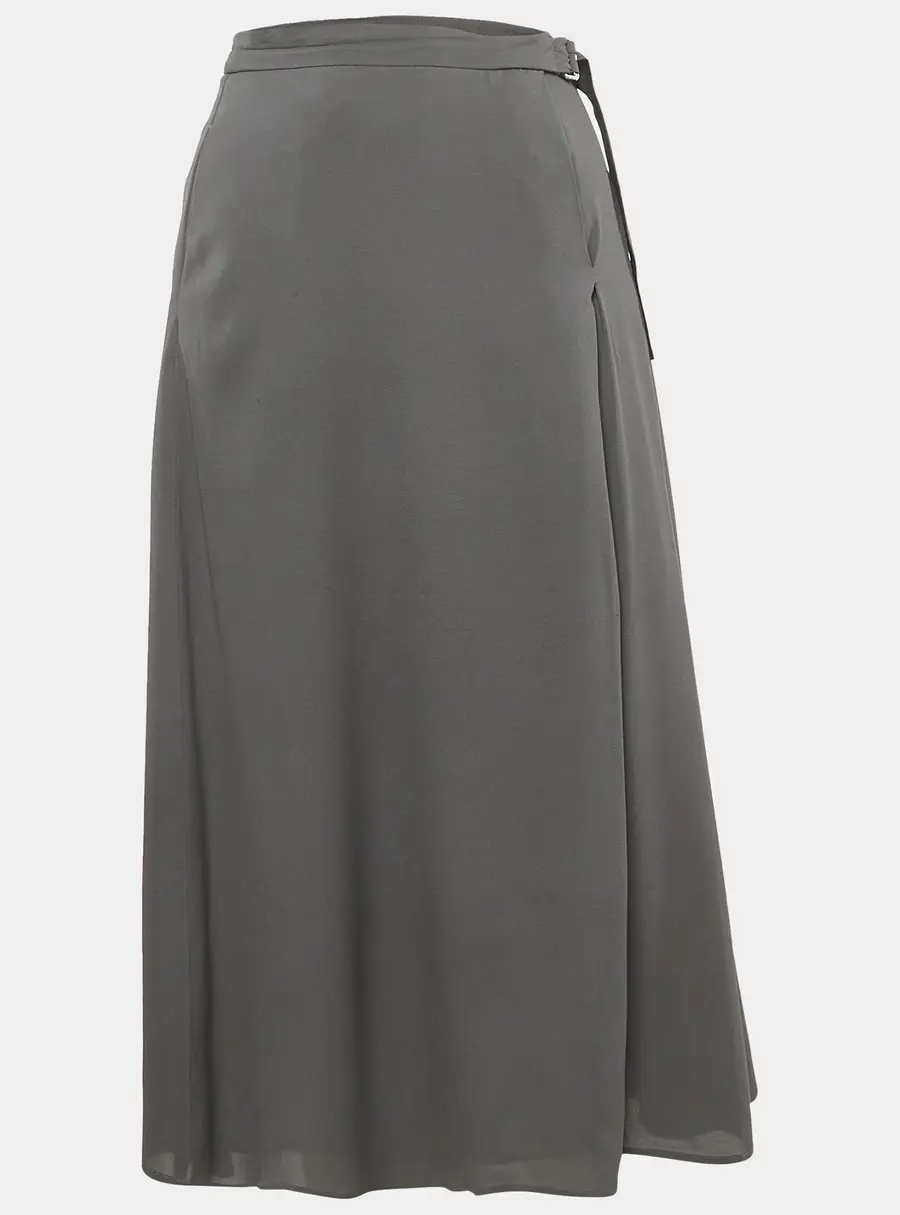 Fabiana Filippi Grey Crepe Pleated A-line Skirt M
