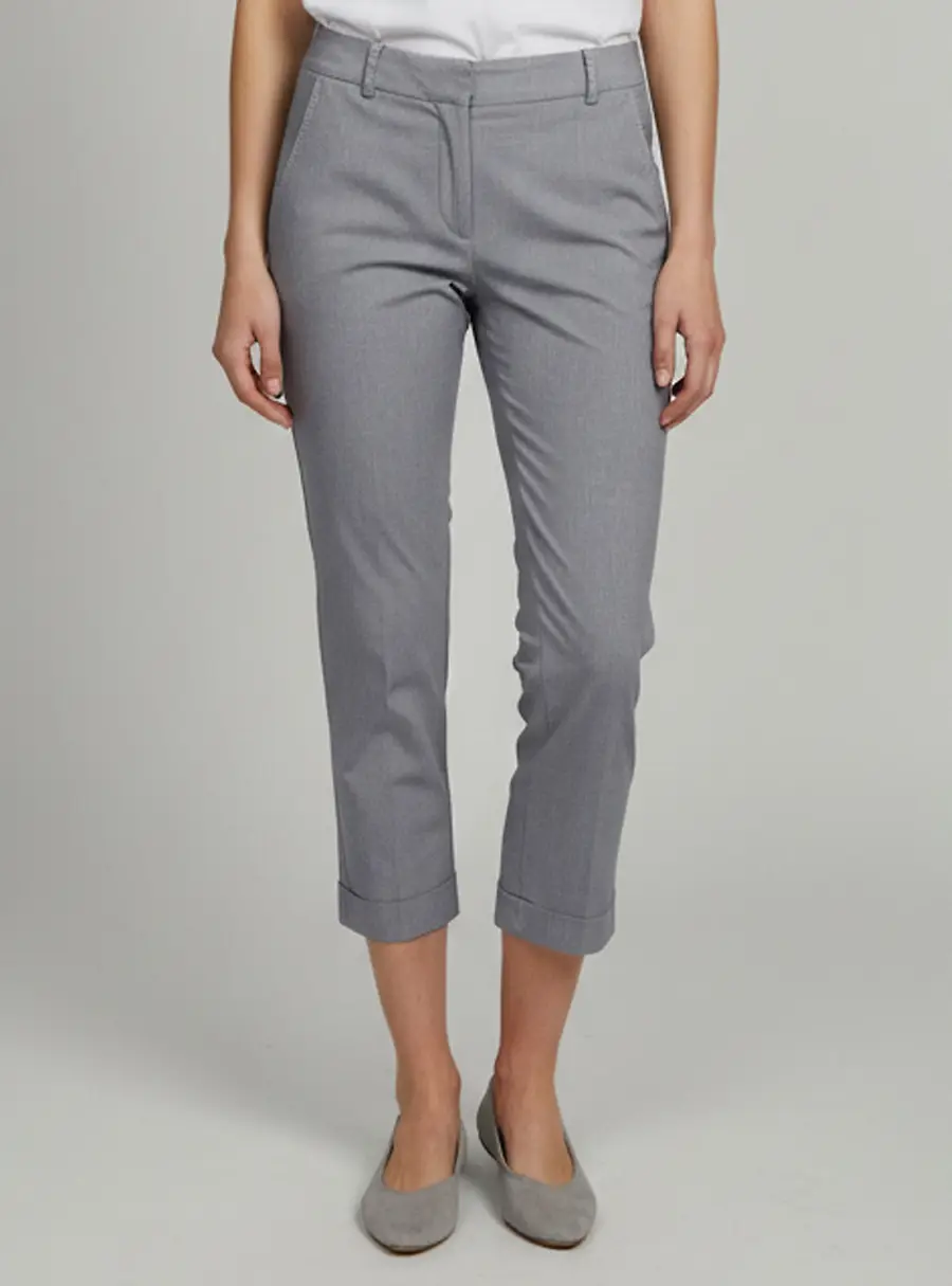 Fabiana Filippi Blue Stretch Cotton Capri Pants XS