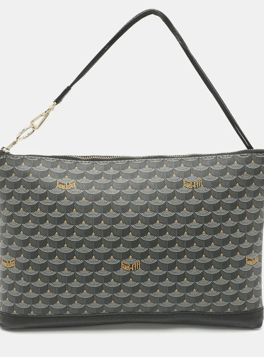 Faure Le Page Gris Acier Scale Coated Canvas and Leather Wristlet
