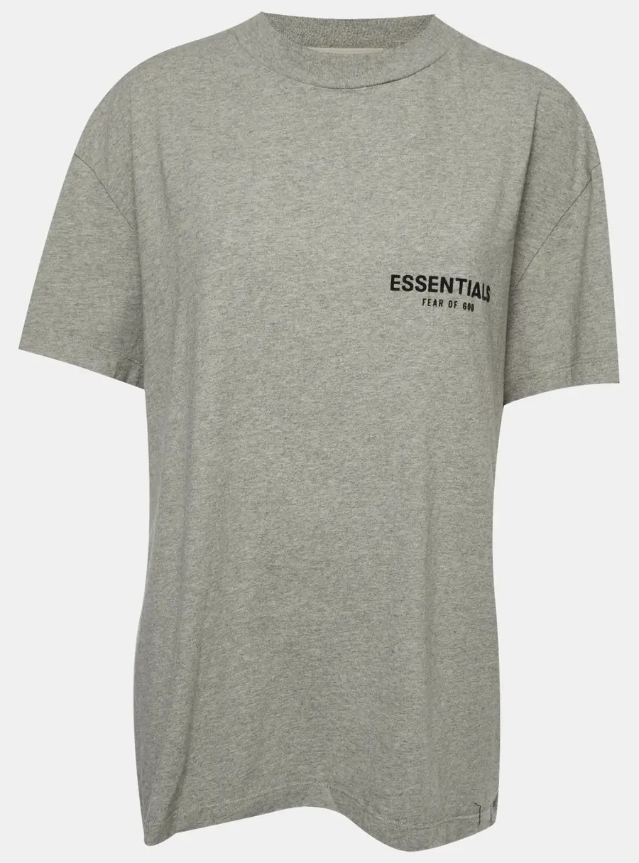 Fear of God Grey Logo Graphic Jersey Crewneck T-Shirt S