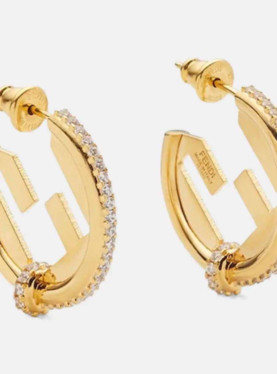 Fendi EverRound Gold Bronze Earrings