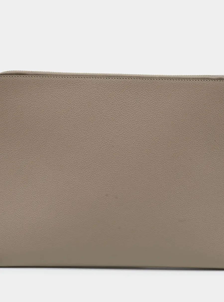 Fendi Document Holder Zip Beige Pouch
