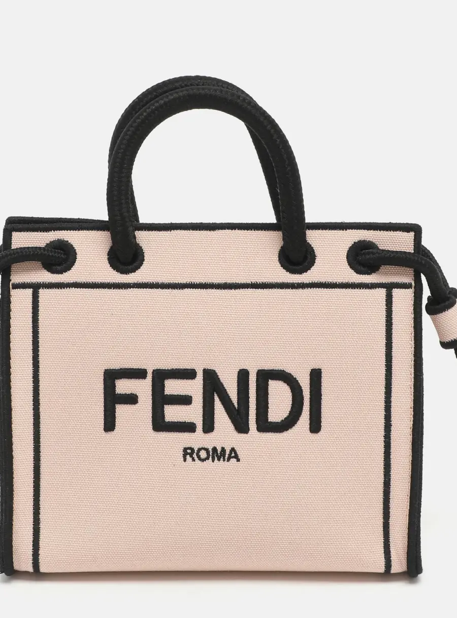 Fendi Mini Pink Canvas Shopping Tote