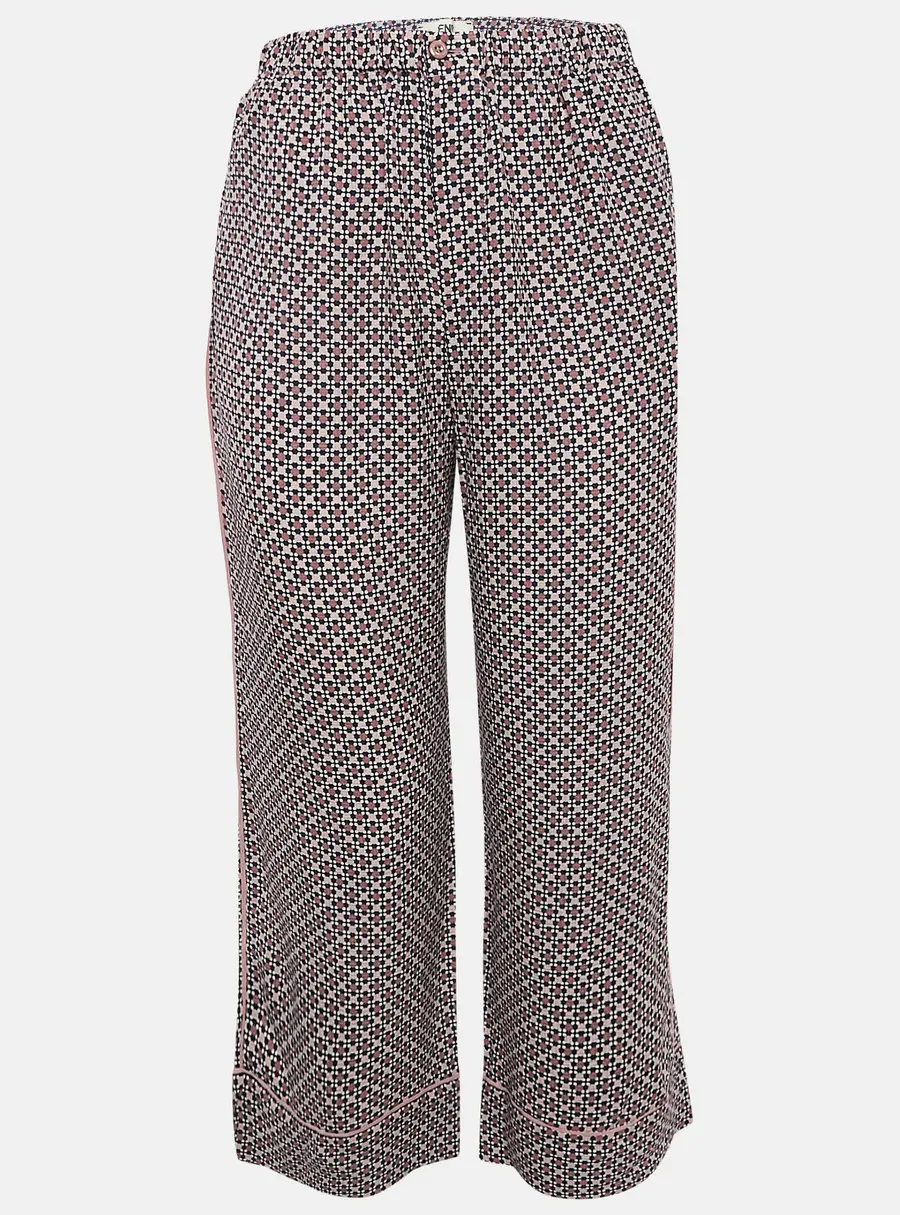 Fendi Multicolor Printed Silk Straight Leg Pants S