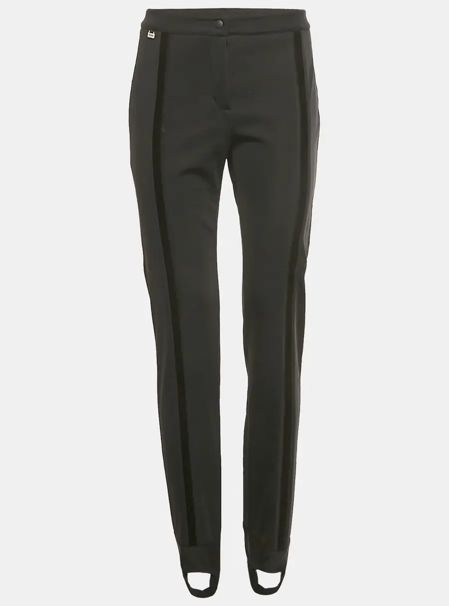 Fendi Black Velvet Trim Jersey Stirrup Pants S