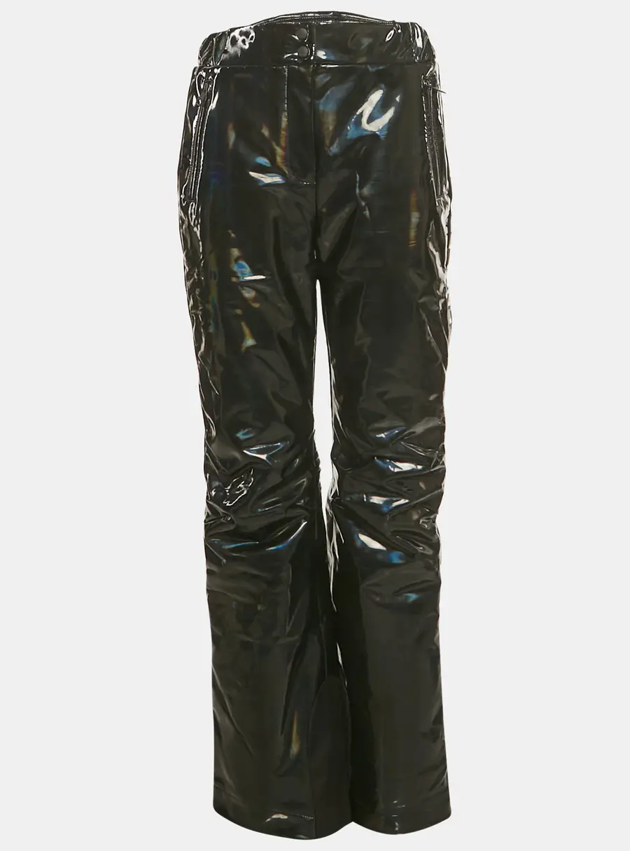 Fendi Black Logo Strip Holographic Ski Pants M