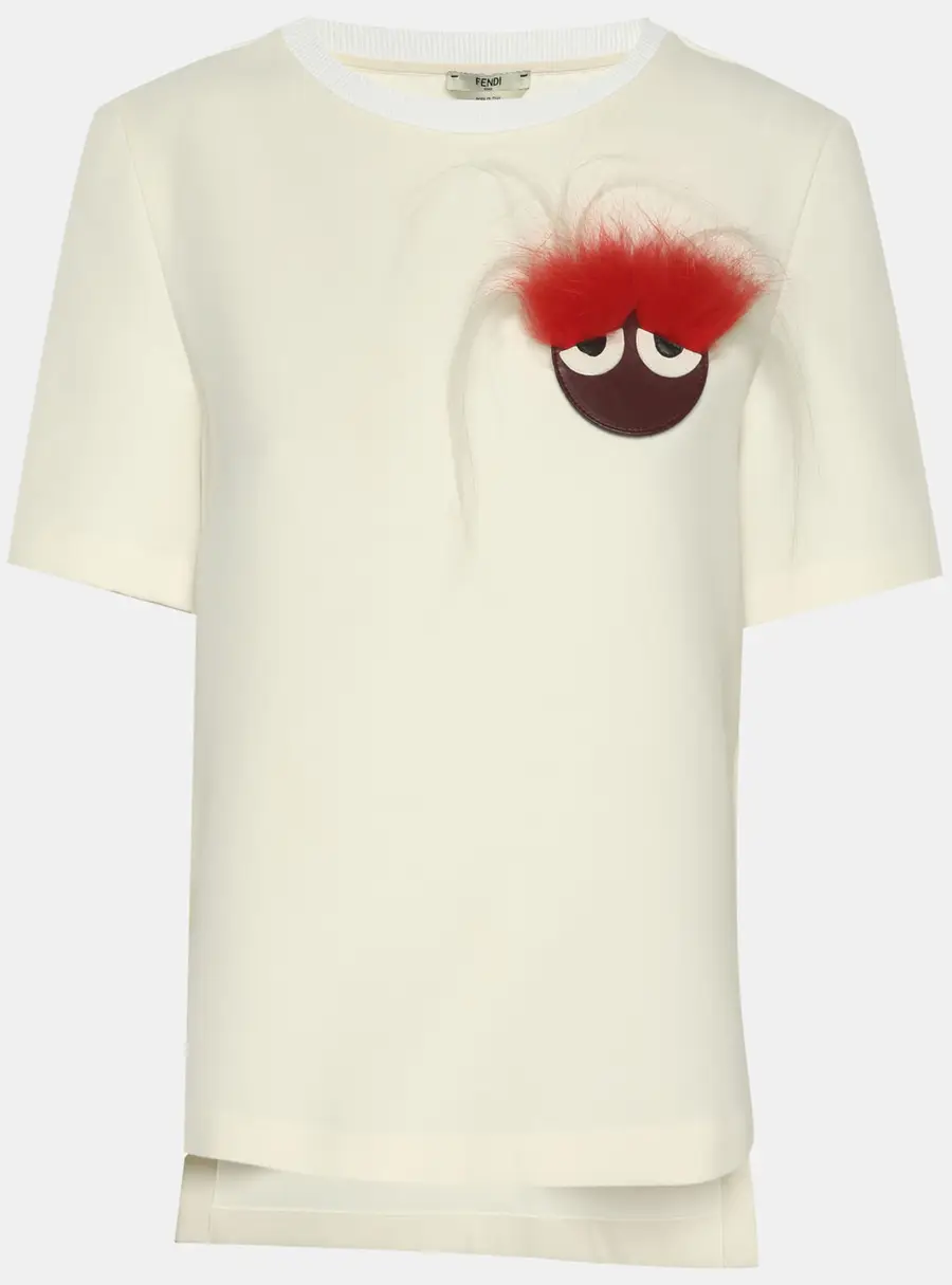 Fendi White Cotton Bugs Eye Top S