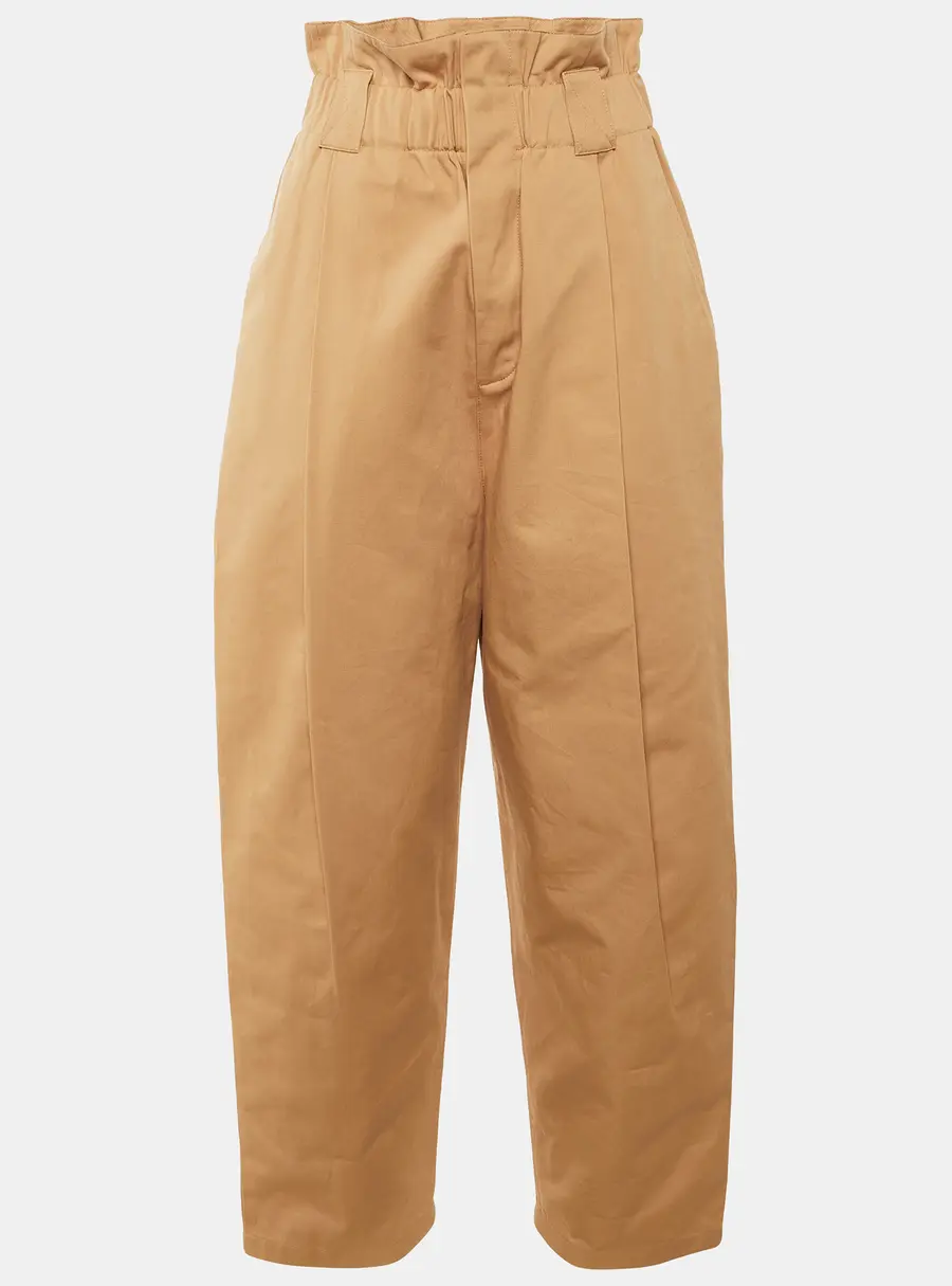 Fendi Salmon Pink Cotton Paperbag Waist Pants S