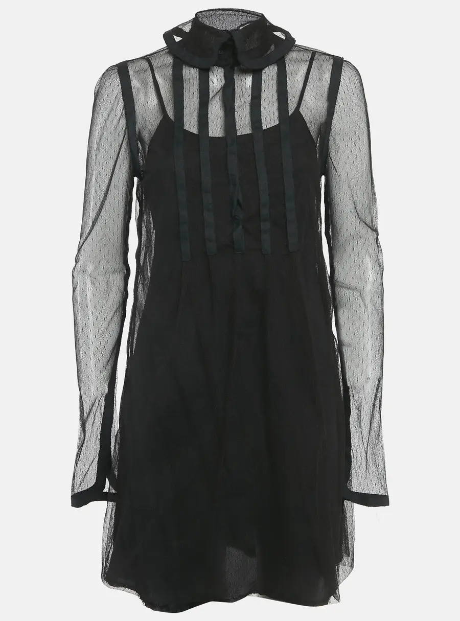 Fendi Black Mesh Mini Dress M