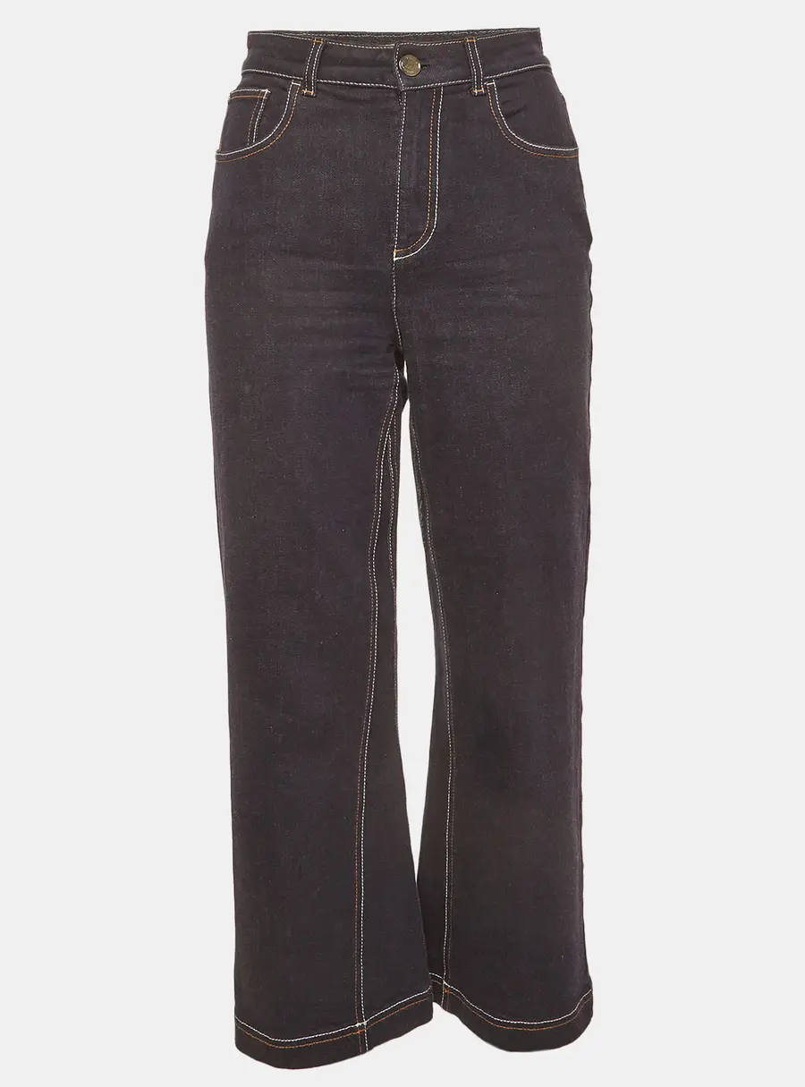 Fendi Blue Denim Wide Leg Jeans S/ Waist 26"
