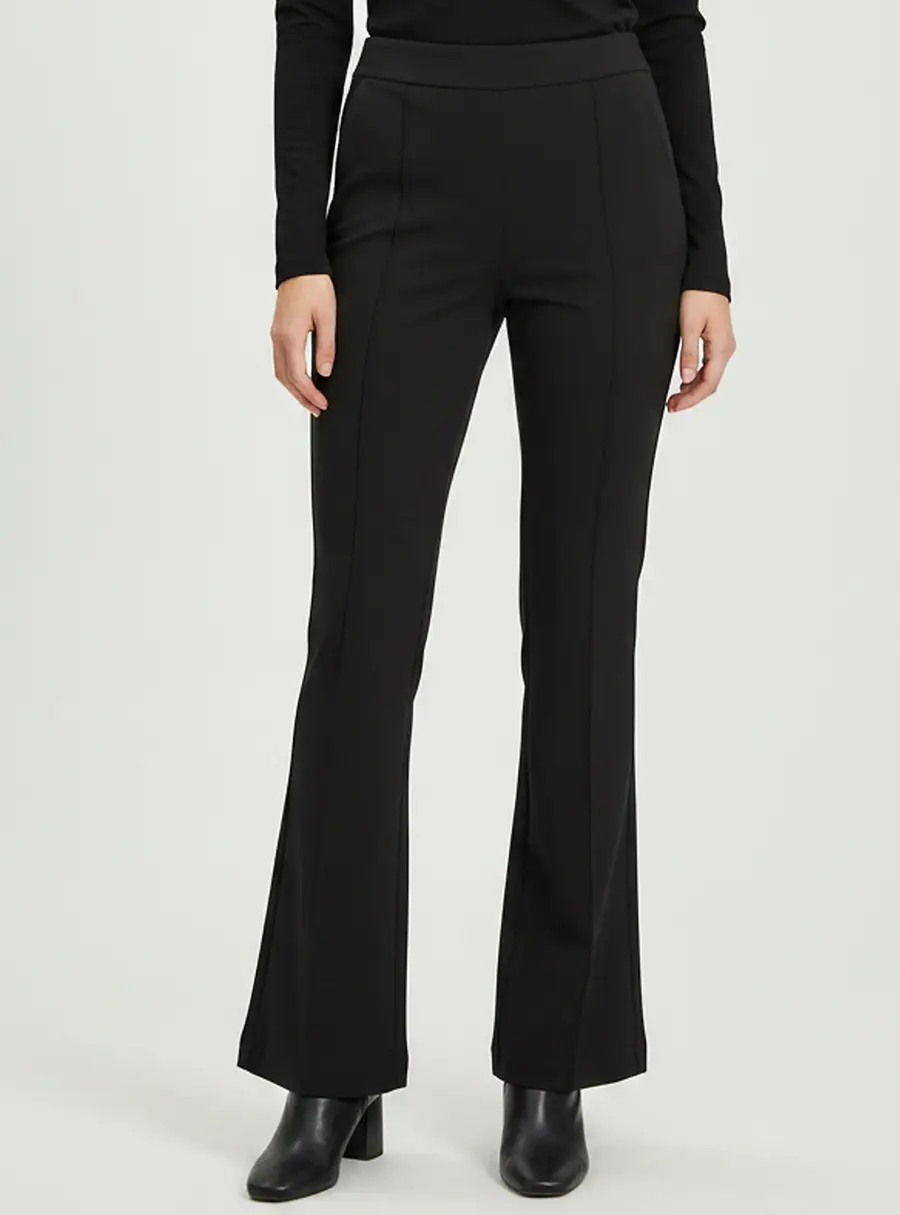 Fendi Black Logo Band Detail Jersey Flared Trousers M