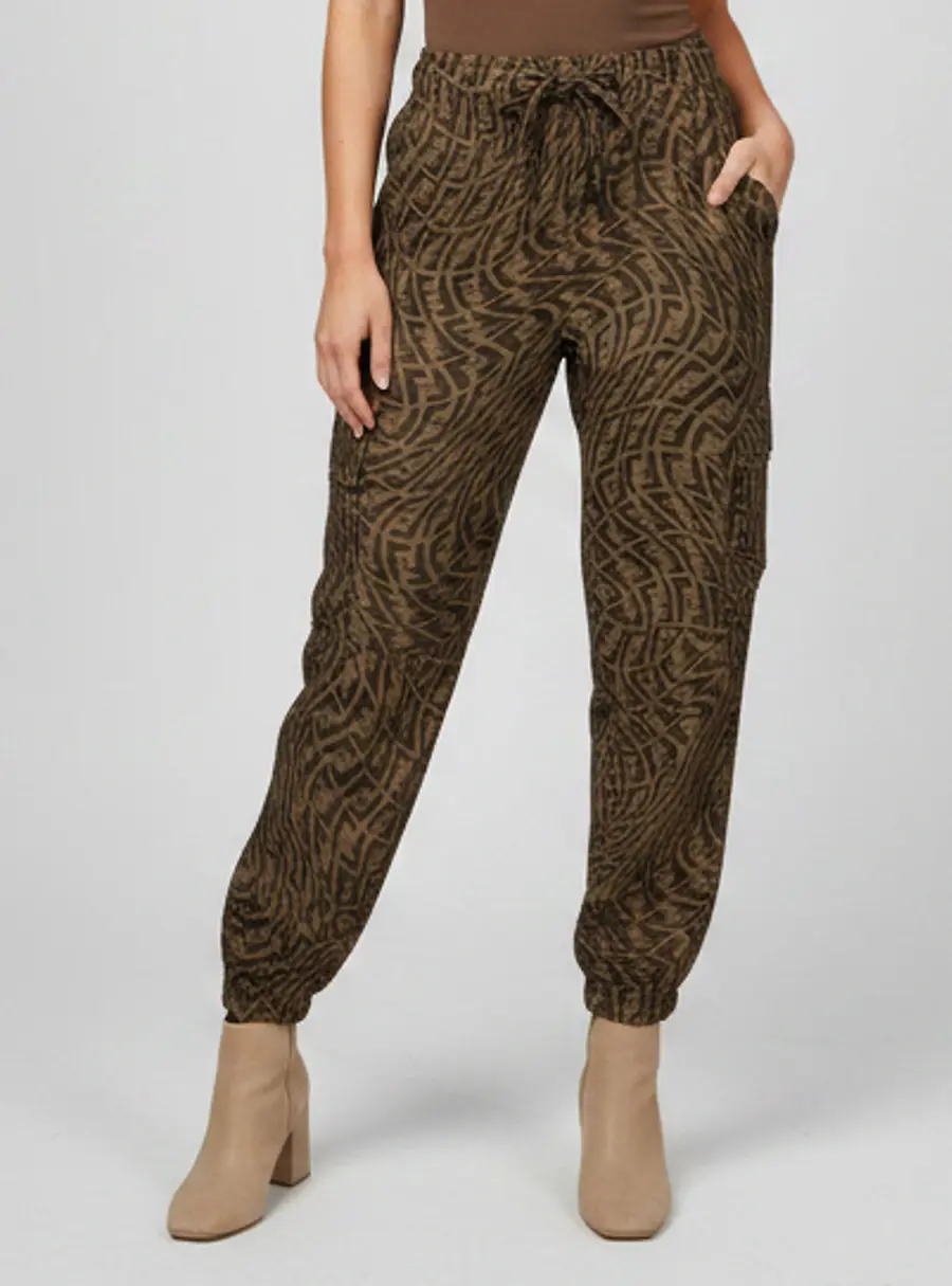 Fendi Brown FF Pattern Jacquard Drawstring Pants L
