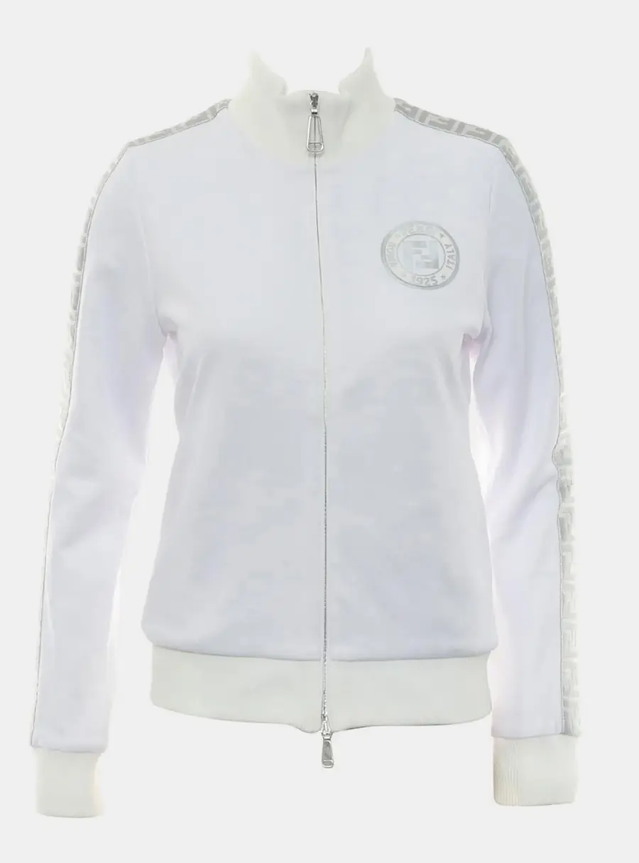 Fendi Metallic FF Zip Up Jacket