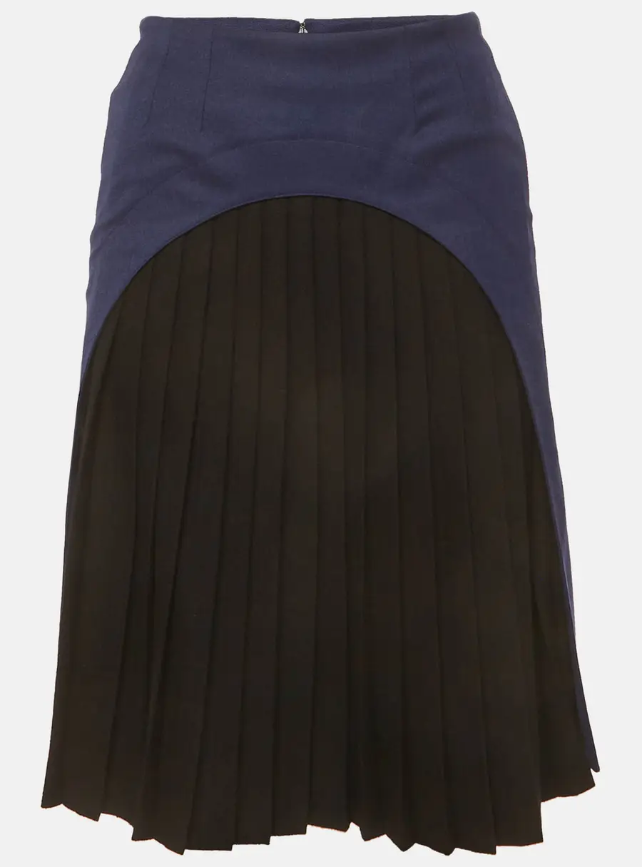 Fendi Black/Blue Pleated Short Skirt S