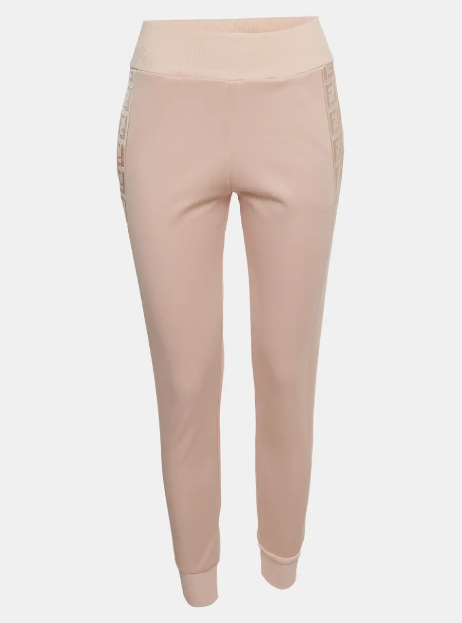 Fendi Pink FF Side Stripe Jersey Pique Jogger Pants S