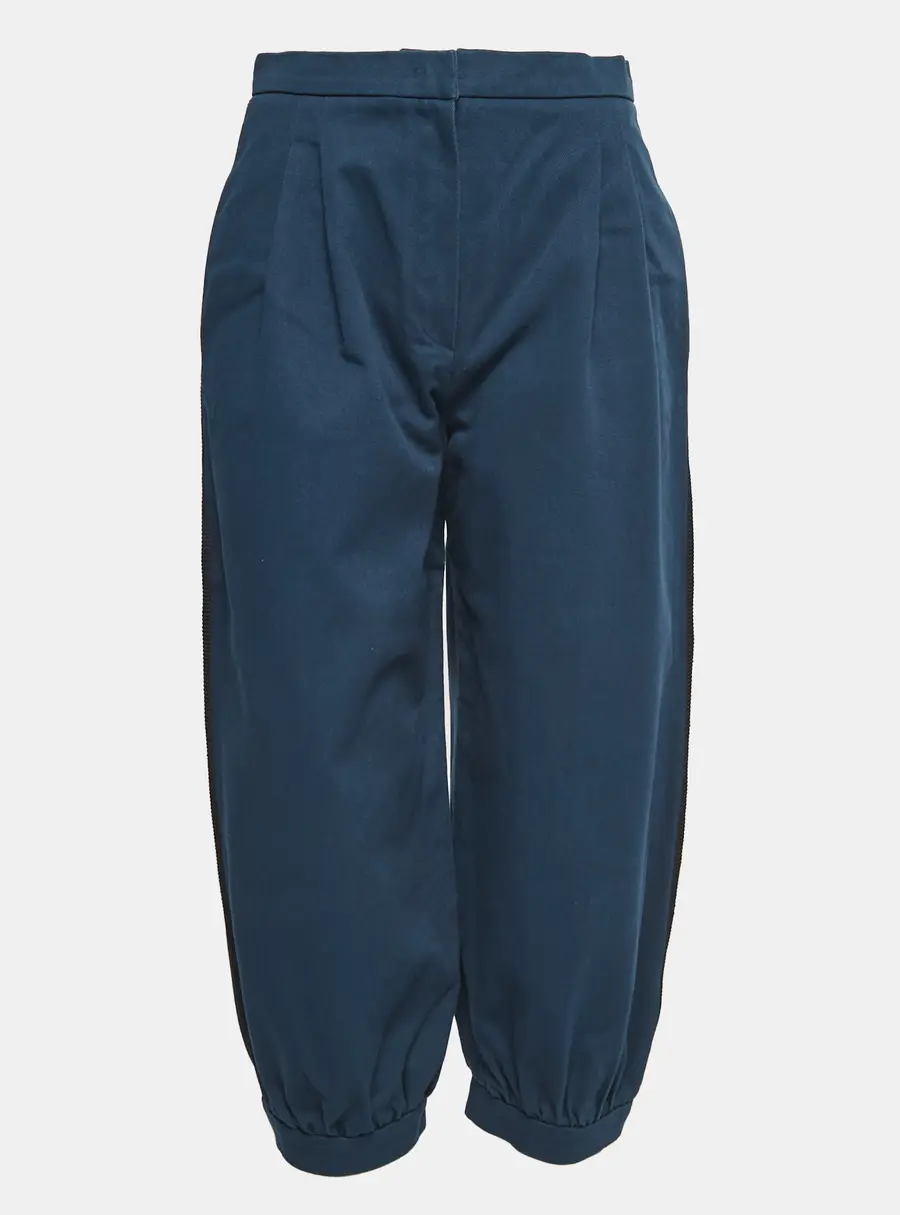Fendi Navy Blue Cotton Balloon-Leg Trousers M