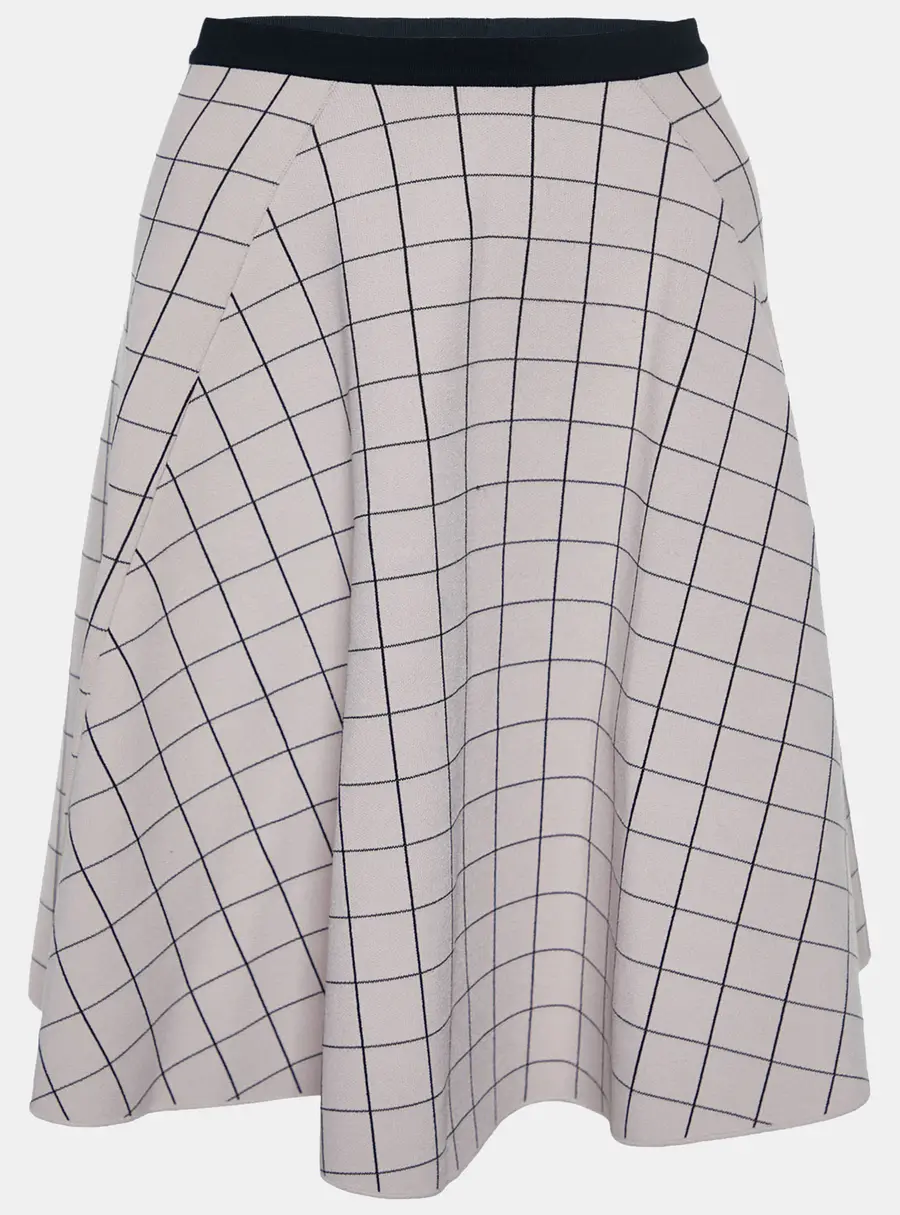 Fendi Pink Square Patterned Knit Skater Mini Skirt M