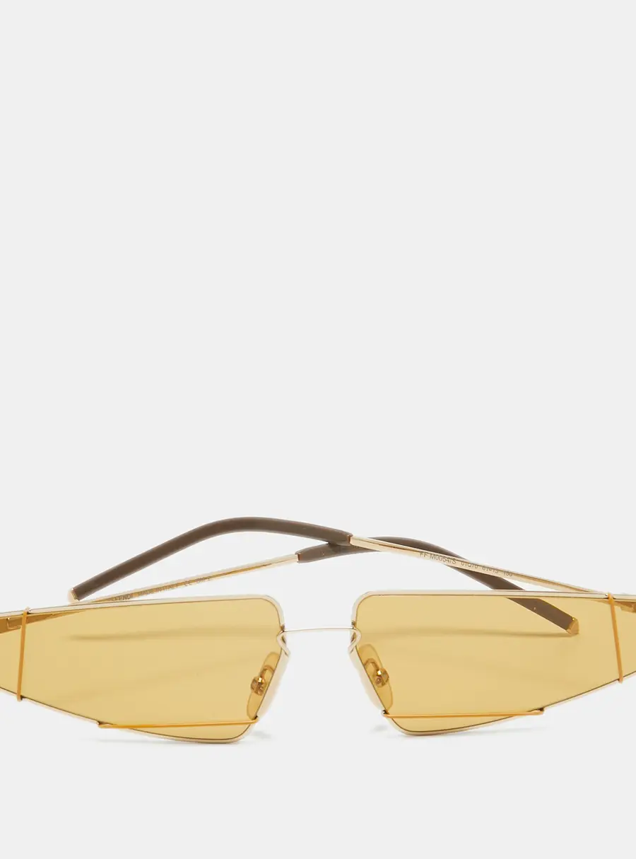 Fendi Yellow FFM0054/S Geometric Sunglasses