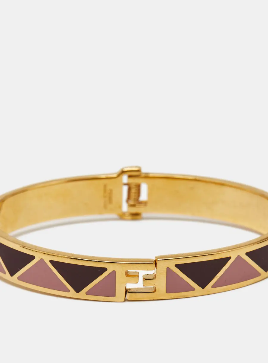 Fendi FF Enamel Gold Tone Bracelet M