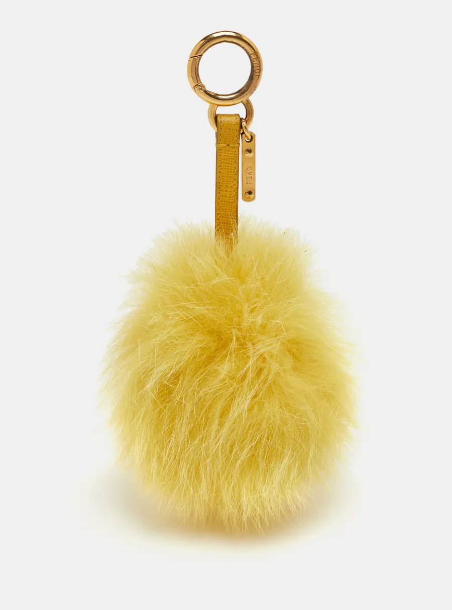 Fendi Pom Pom Yellow Fox Fur Bag Charm