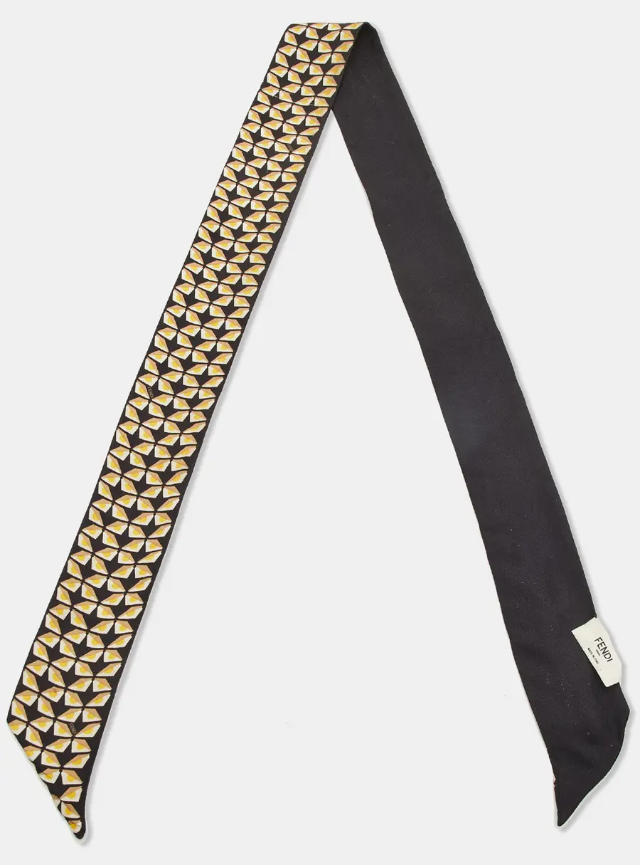 Fendi Multicolor Printed Silk Bandeau Scarf