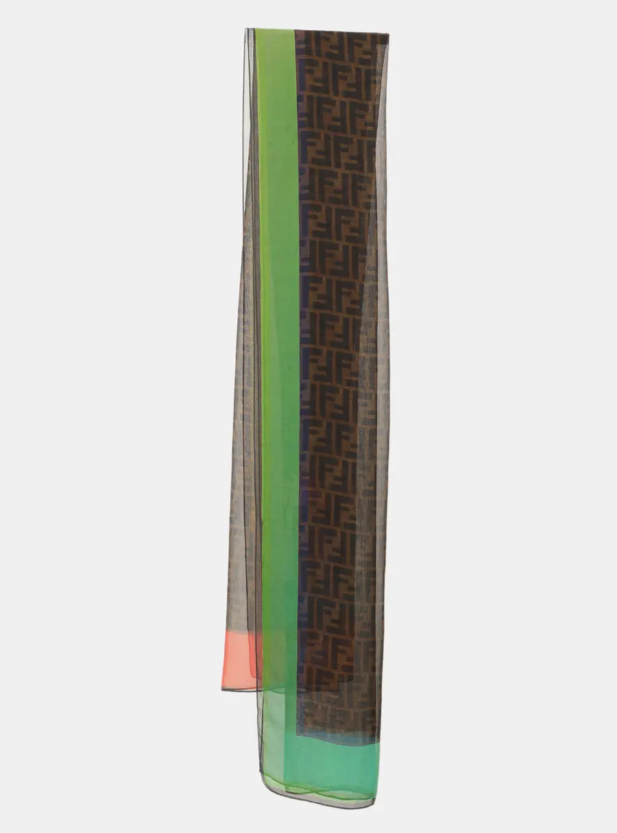 Fendi Multicolor FF Print Chiffon Scarf