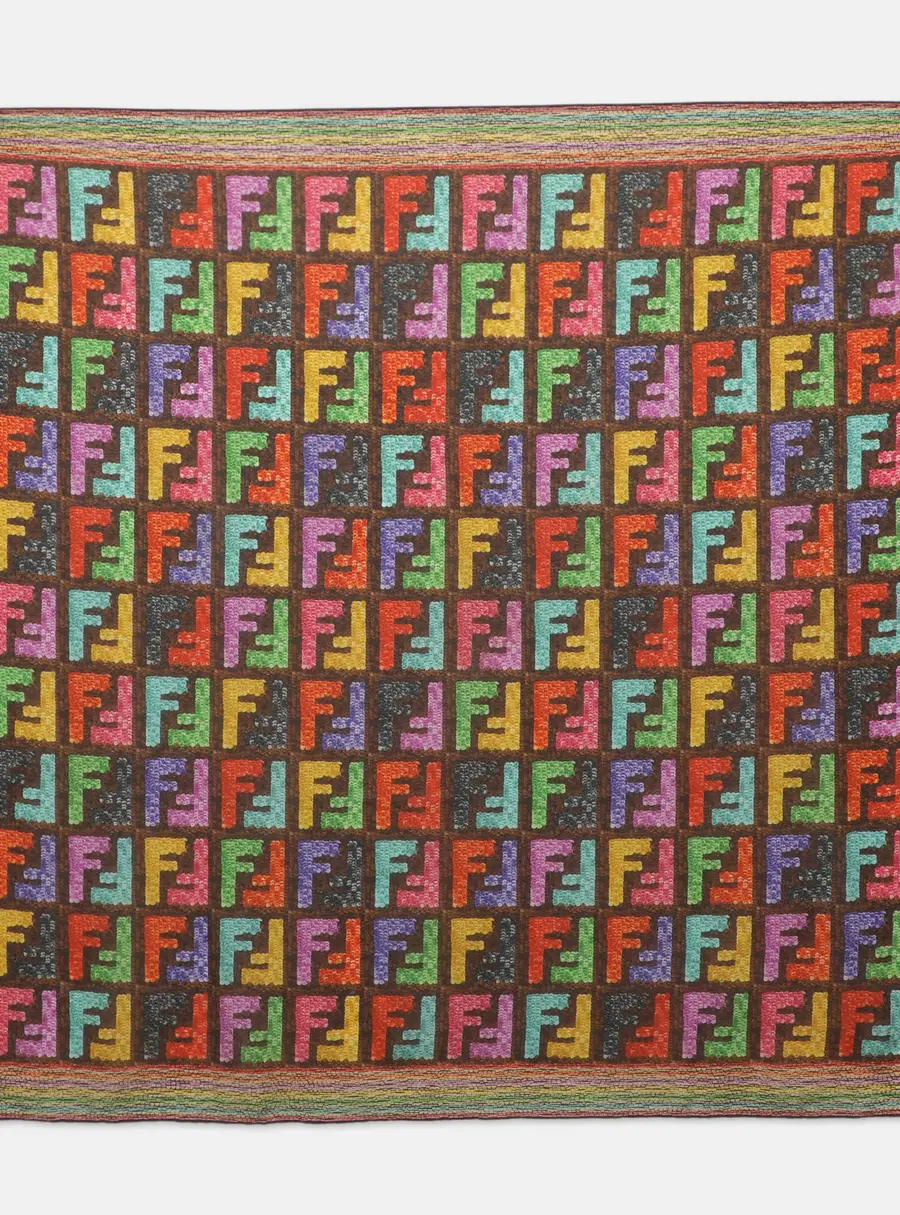 Fendi Multicolor FF Printed Chiffon Scarf