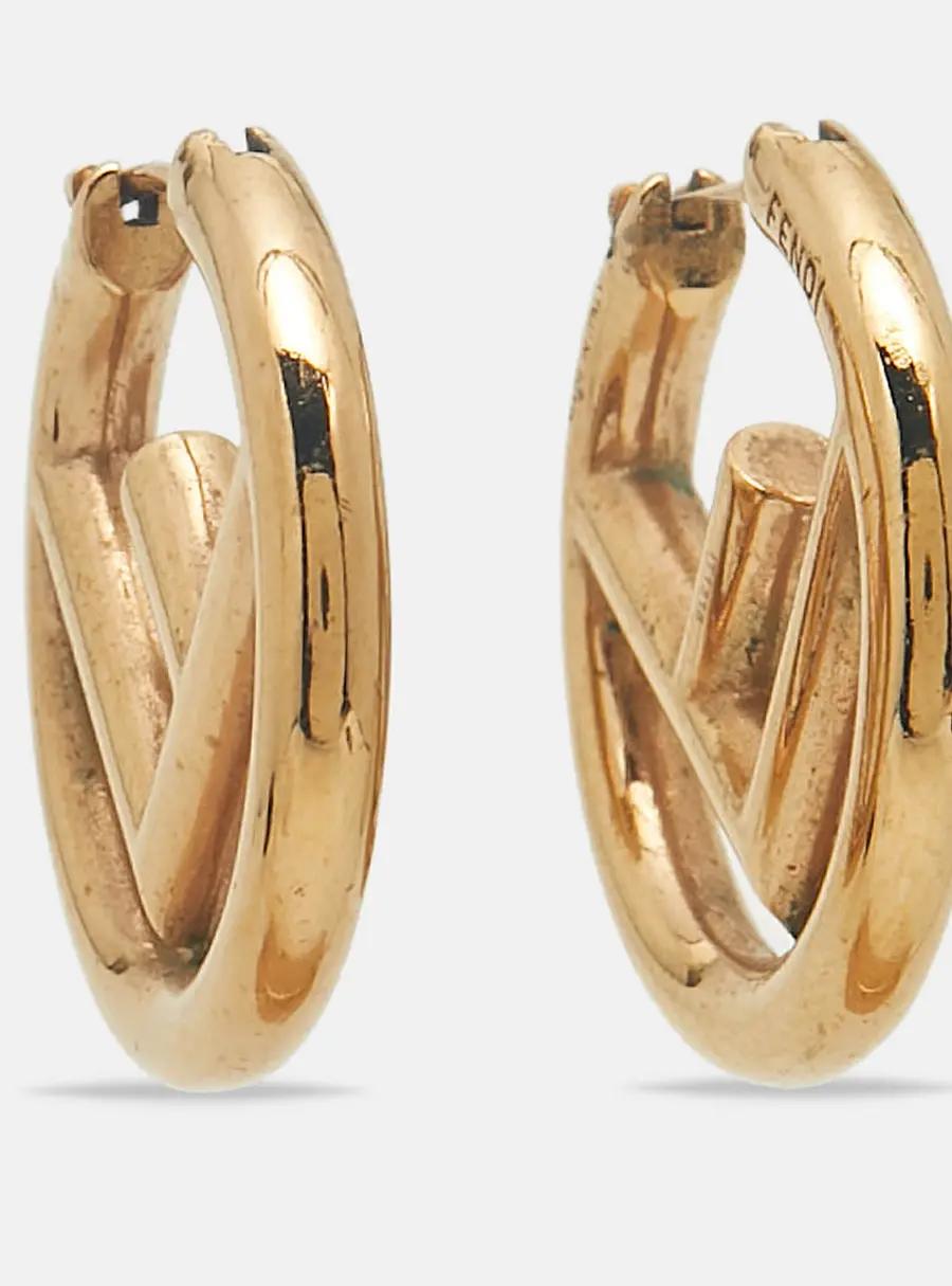 Fendi F is Fendi Gold Tone Earrings