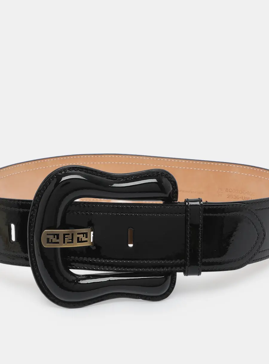 Fendi B Buckle 75 cm Waist Belt Black Leather
