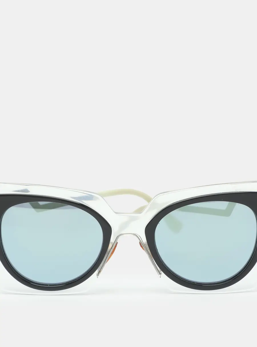 Fendi FF0117/S Blue and Transparent Cat Eye Mirror Sunglasses