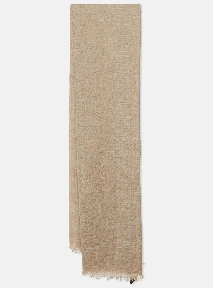 Fendi Beige Zucca Print Cashmere Blend Square Scarf