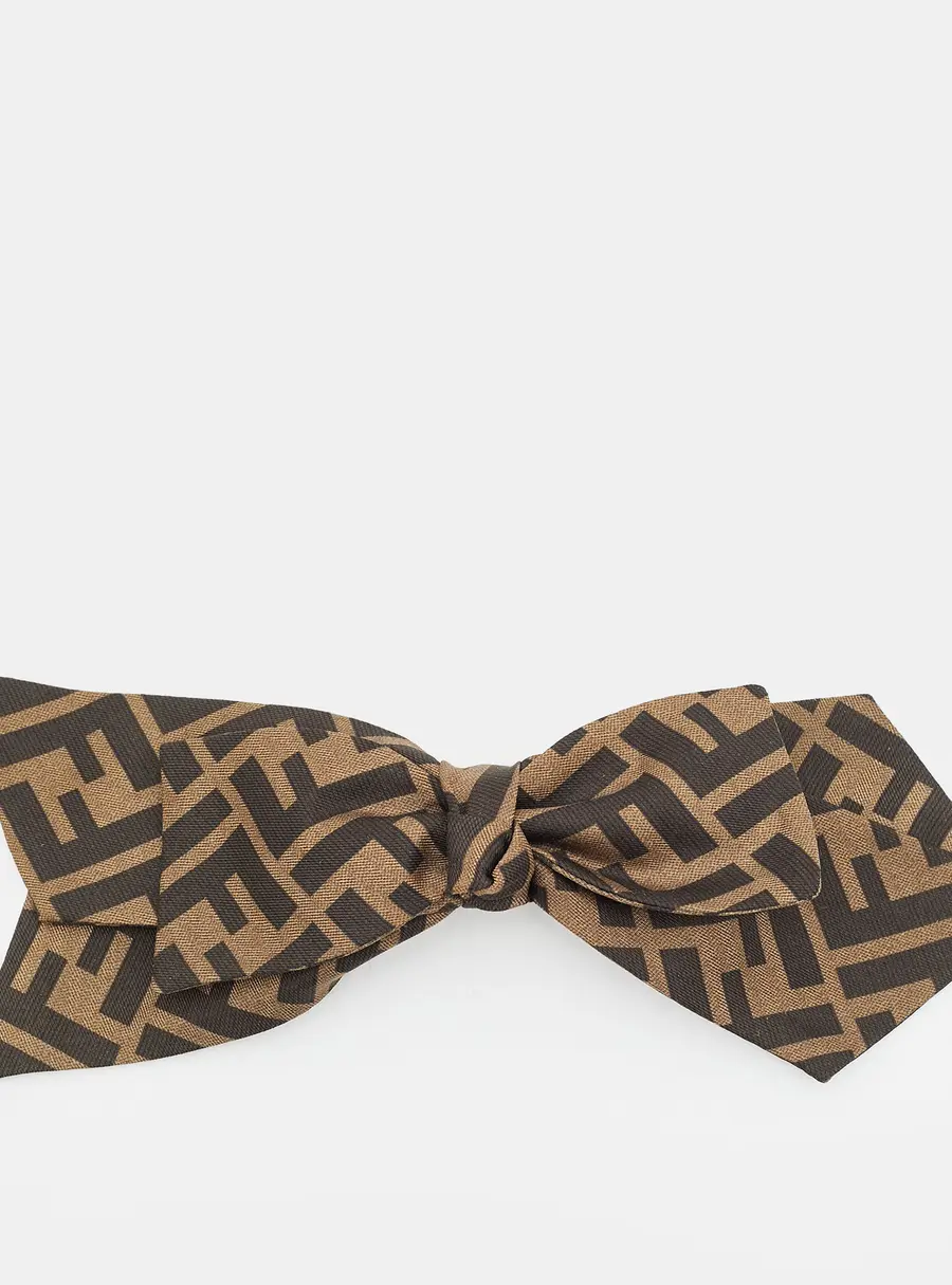 Fendi FF Fabric Gold Tone Hair Clip