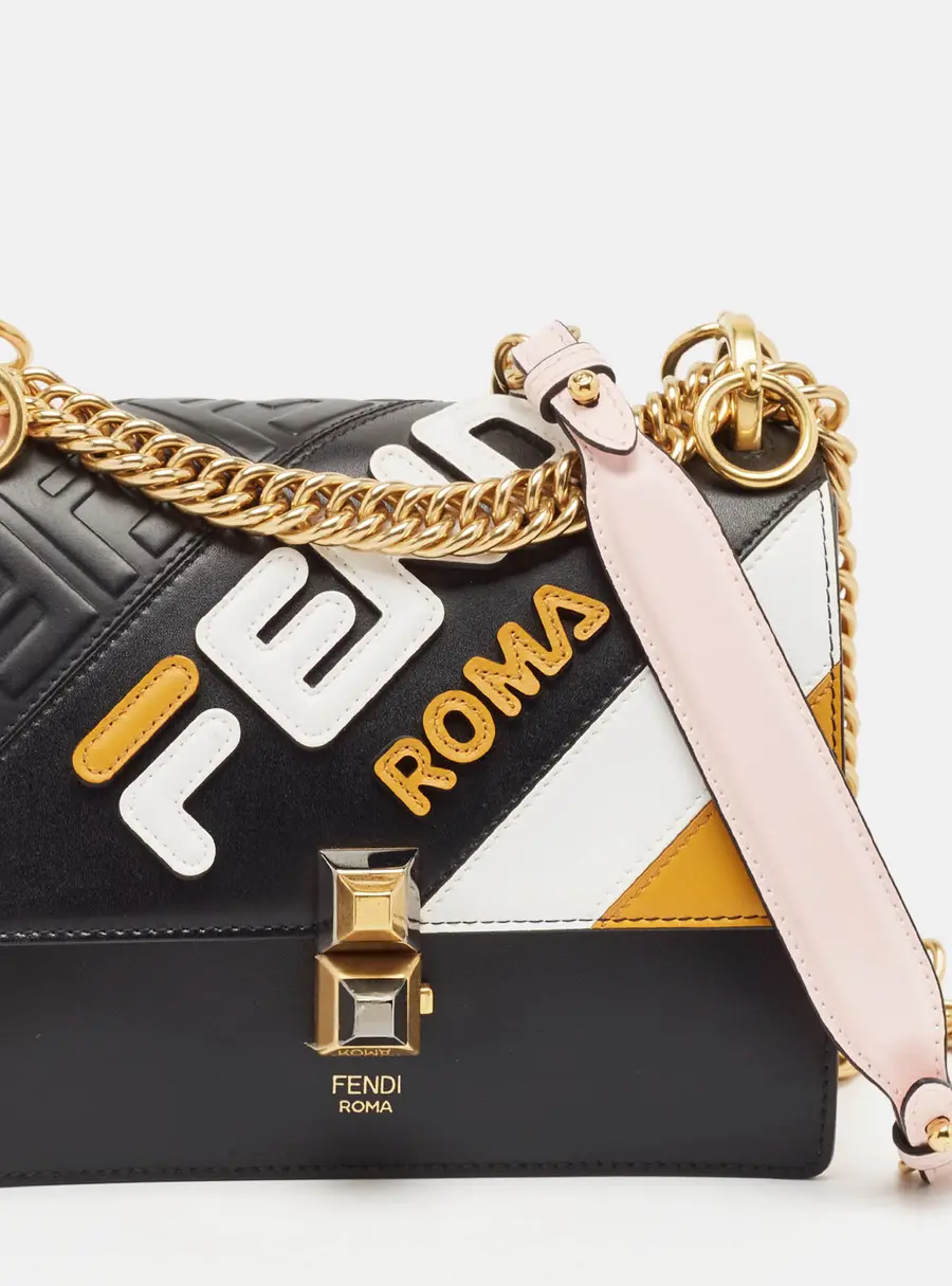 Fendi Multicolor Leather Small Liberty Mix Kan I Chain Shoulder Bag