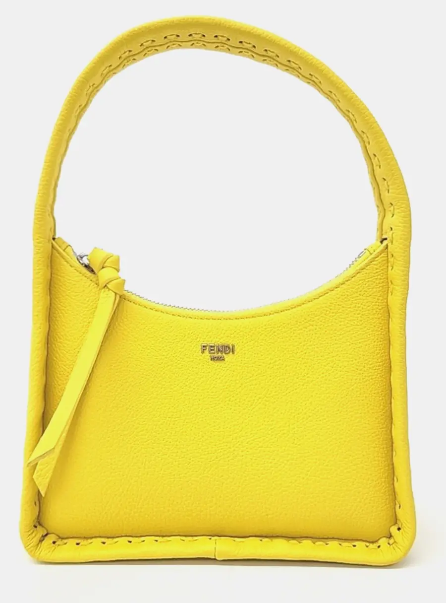 Fendi Yellow Leather Fendessence Mini Hobo Bag