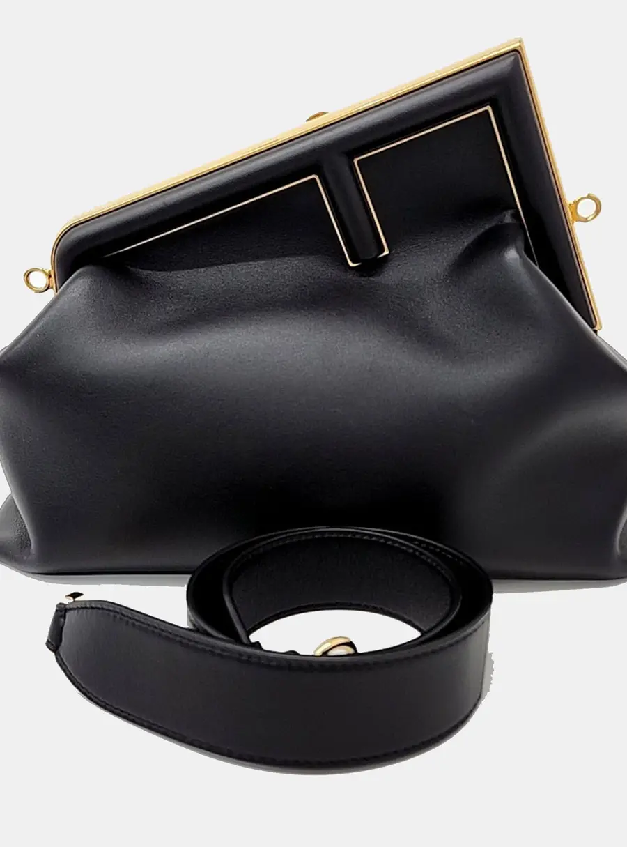 Fendi Black Leather First Bag Medium
