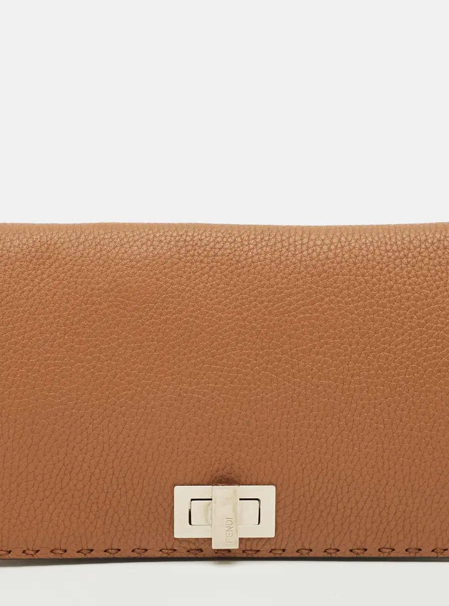 Fendi Peekaboo Brown Leather and Leather Continental Wallet