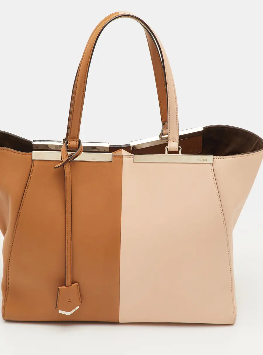 Fendi 3Jours Large Brown/Light Pink Leather Tote