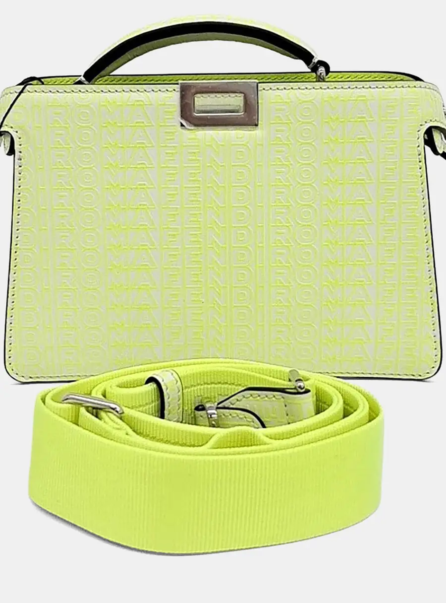 Fendi Peekaboo I See U XCross Yellow Leather Satchel Bag