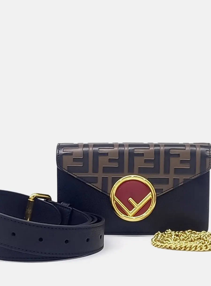 Fendi Multicolor Leather Mini Chain Crossbody and Belt Bag