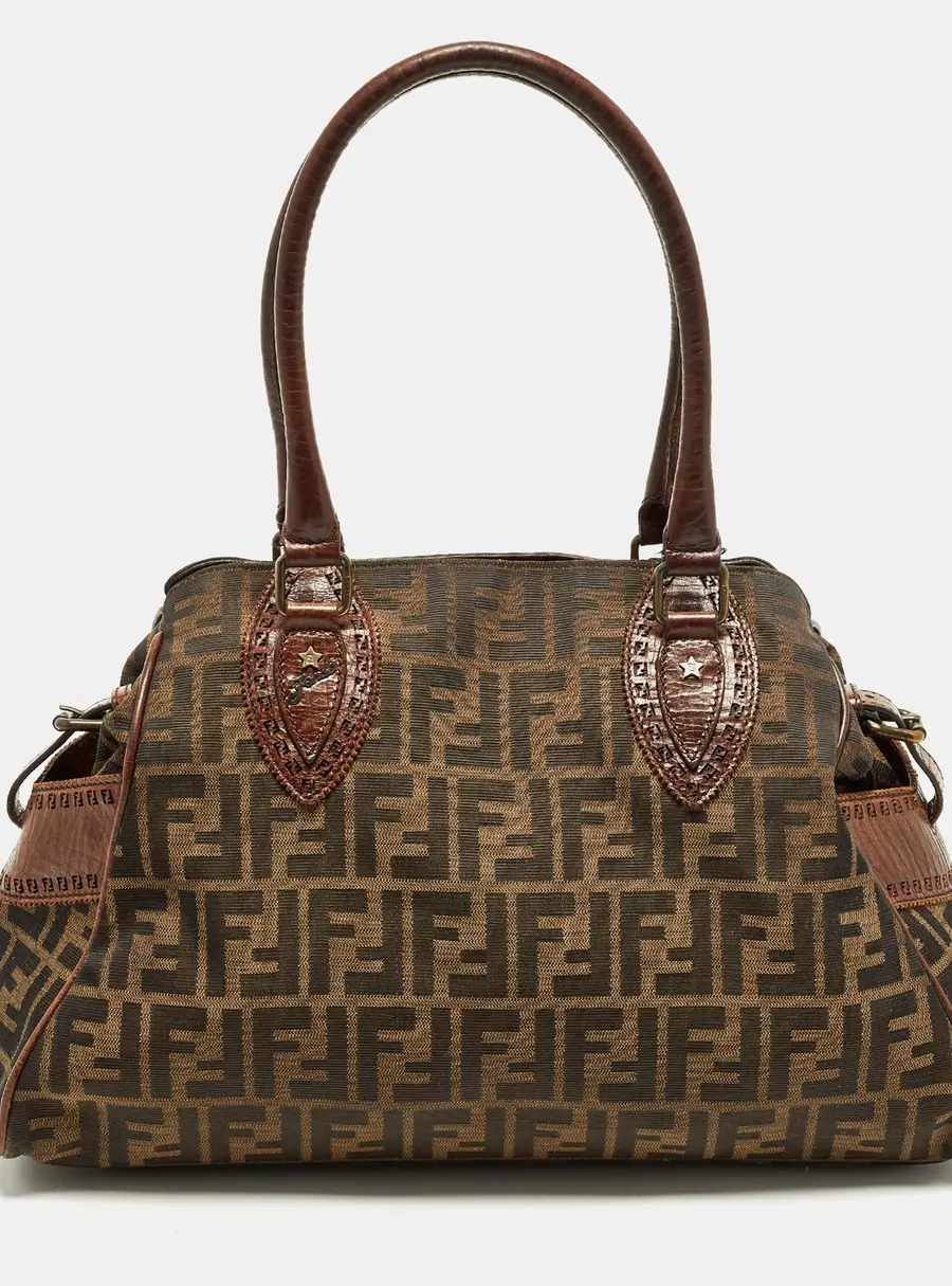 Fendi Chef De Jour Tobacco Zucca Canvas Medium Bag