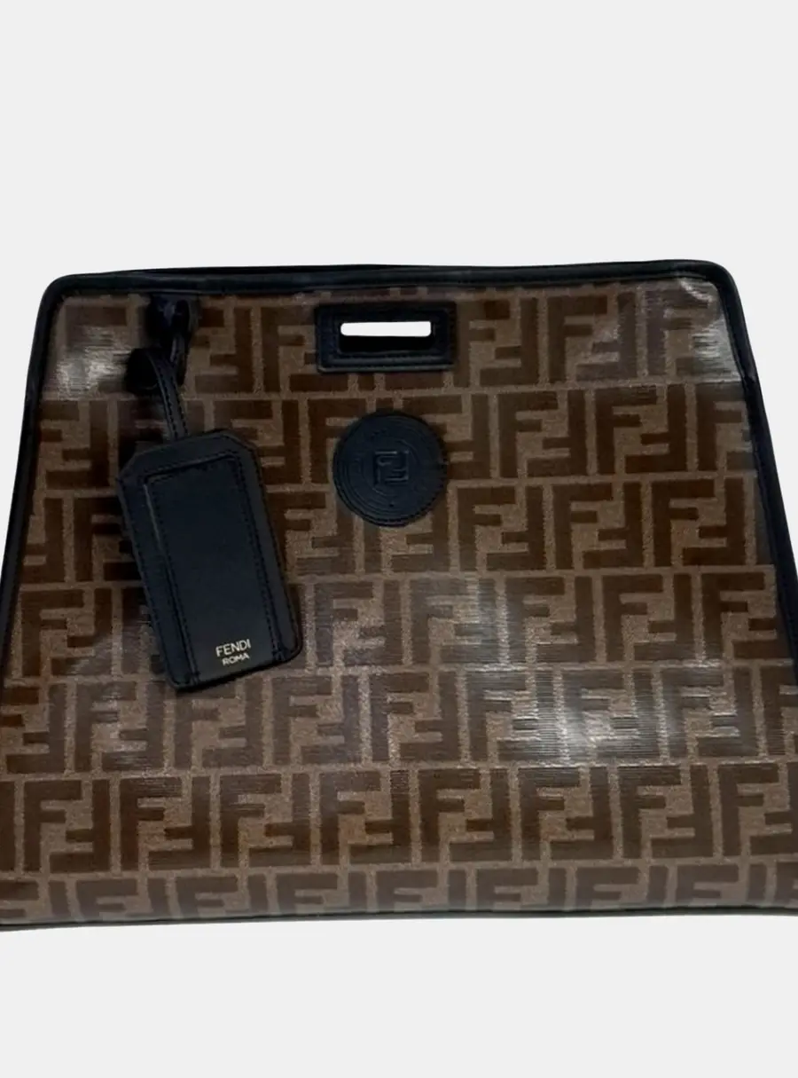 Fendi Peekaboo Cover Brown FF Zucca Canvas Bag