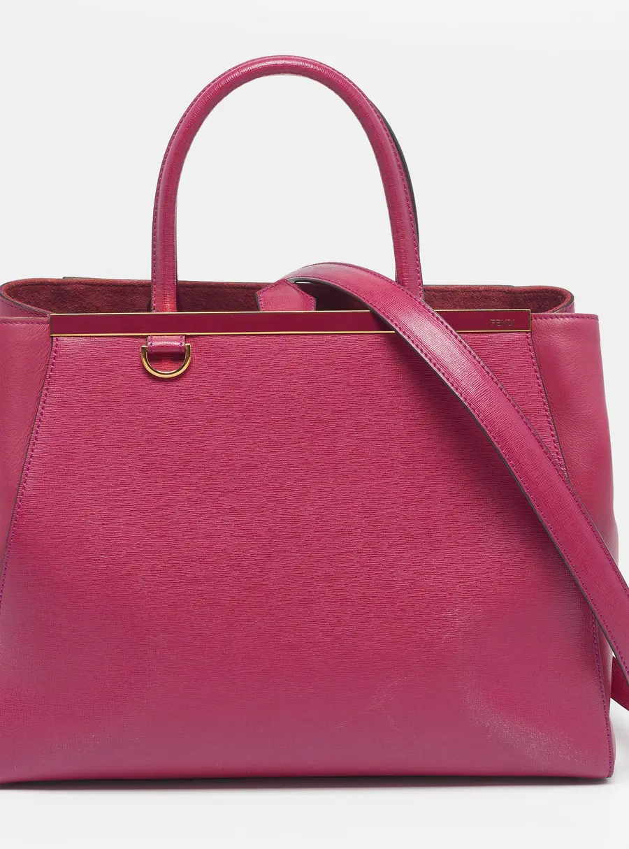 Fendi 2Jours Medium Fuchsia Leather Tote
